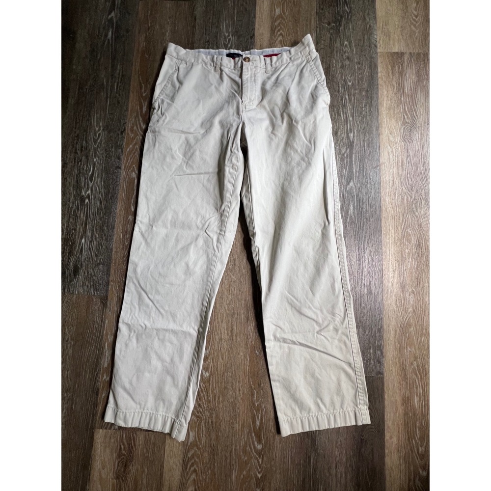 Tommy Hilfiger‎ Chino Pants Mens 34/32 Beige Khaki Straight Leg Cotton Twill